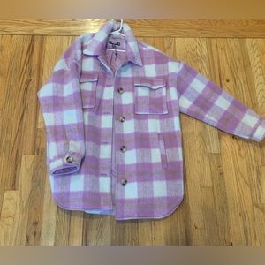 Plus Size 16, Preppy Plaid Pink Coat